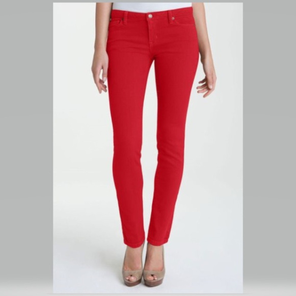 Michael Kors MK Logo Sea Coral Izzy Skinny Jeans